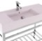Modern Console Sink Vanity, Pink Ceramic Sink, 40